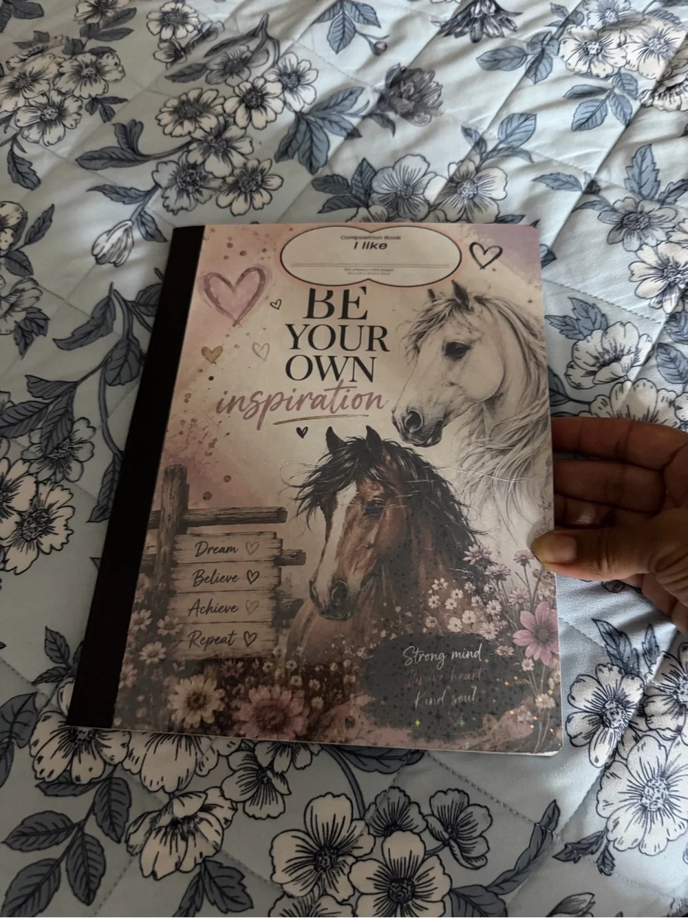 Be Your Own Inspiration Horse Journal - Pink Floral Cover